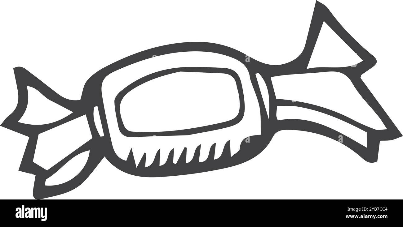 Bonbons-Doodle. Handgezeichnetes Symbol mit süßem Design Stock Vektor