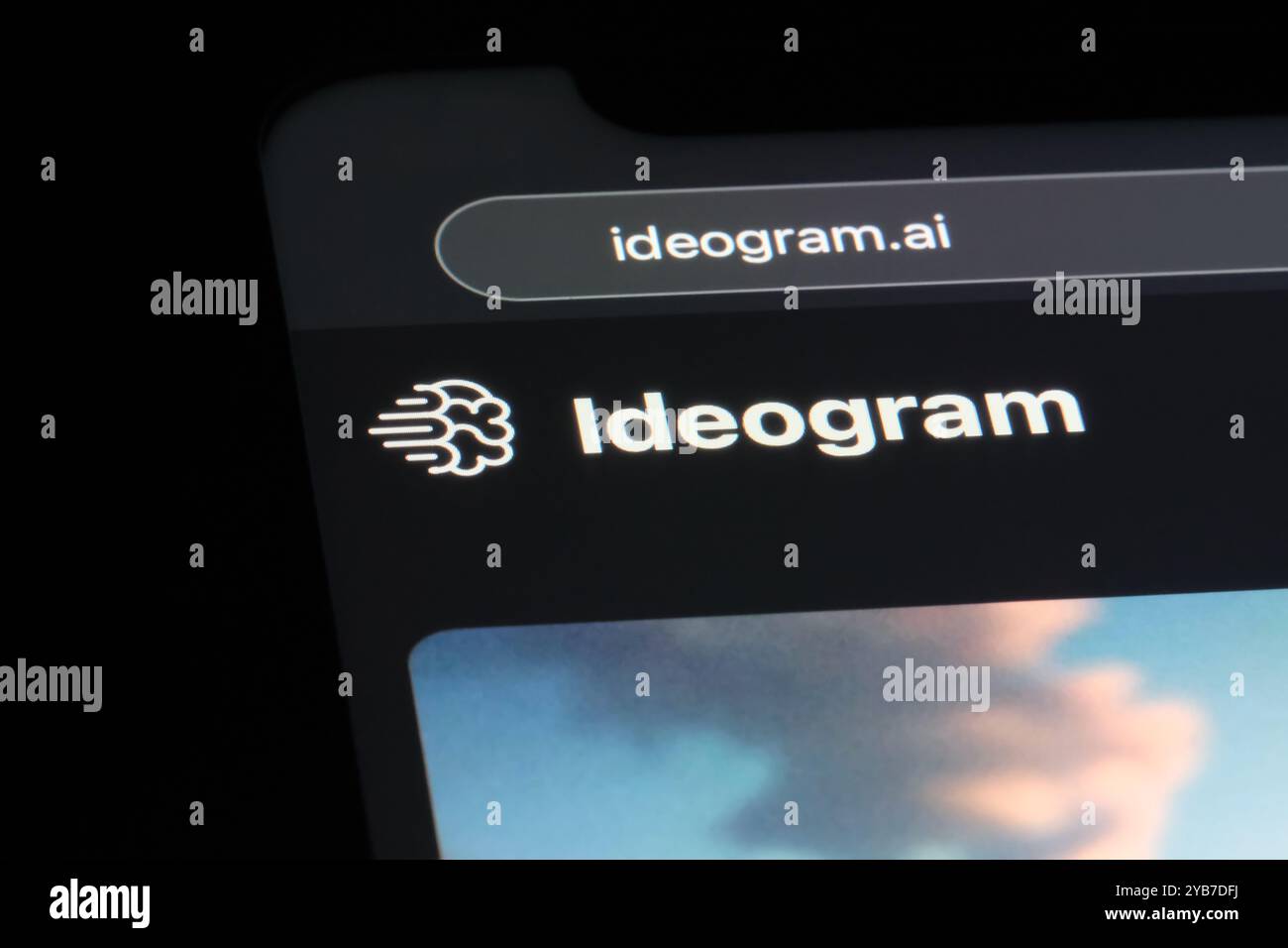 Ideogramm Ai Logo auf der offiziellen Website. Ein KI-Bildgenerator Stockfoto