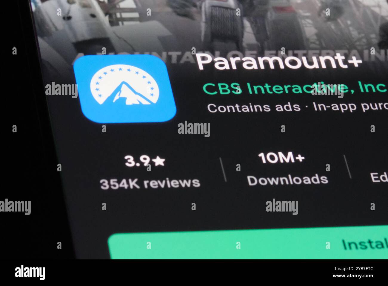 Paramount+ App-Symbol-Markenlogo. Video-Streaming-Service von Paramount abonnieren Stockfoto