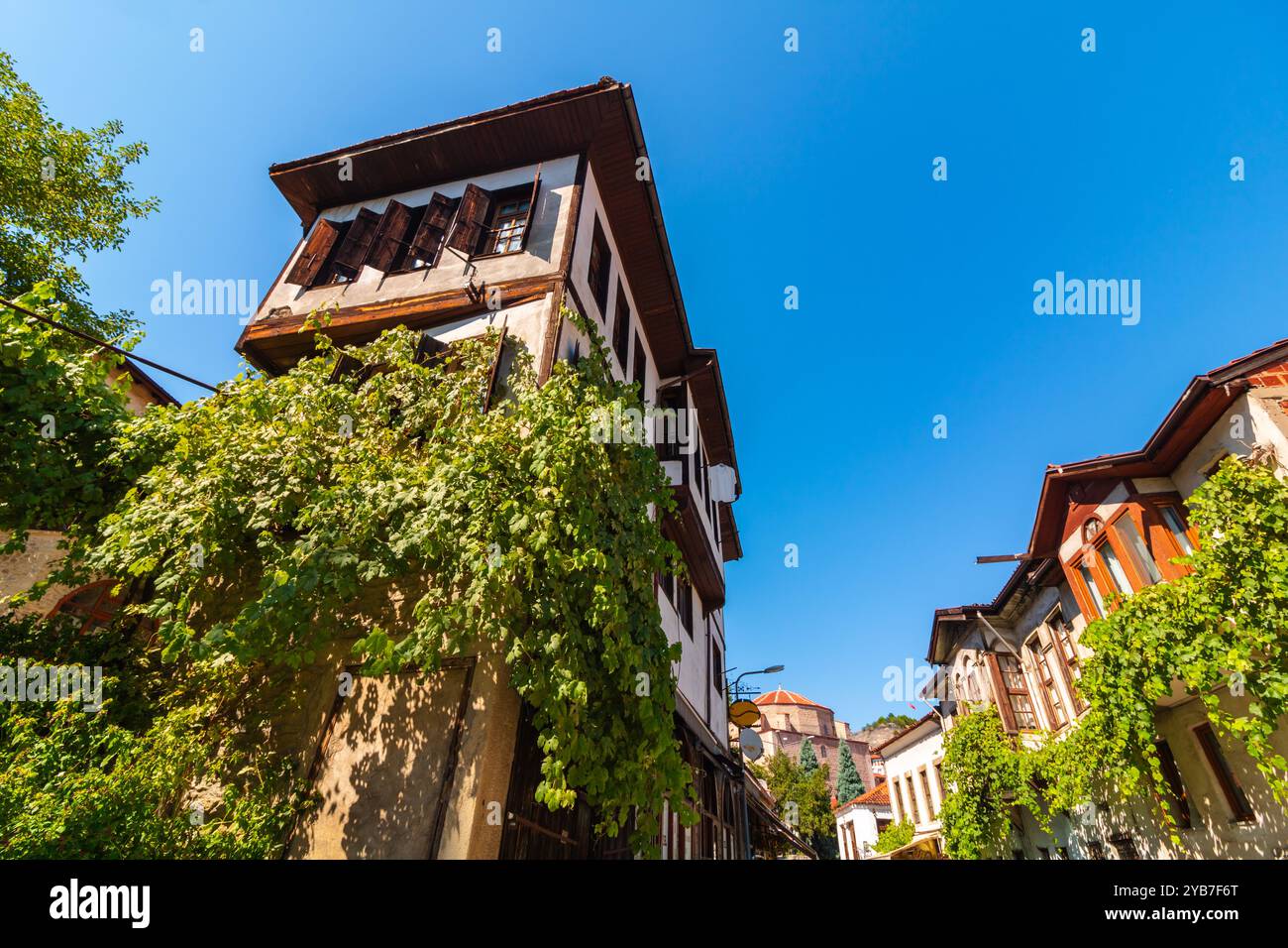Volksarchitektur des Safranbolu-Konzeptfotos. Besuchen Sie Türkei Concept Hintergrundfoto. Stockfoto
