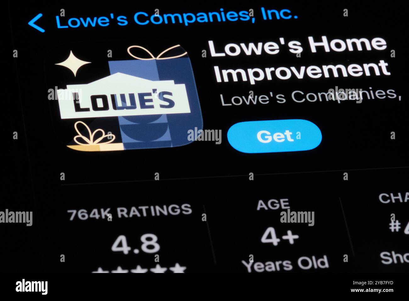 Lowes App-Symbol und Firmenlogo Stockfoto