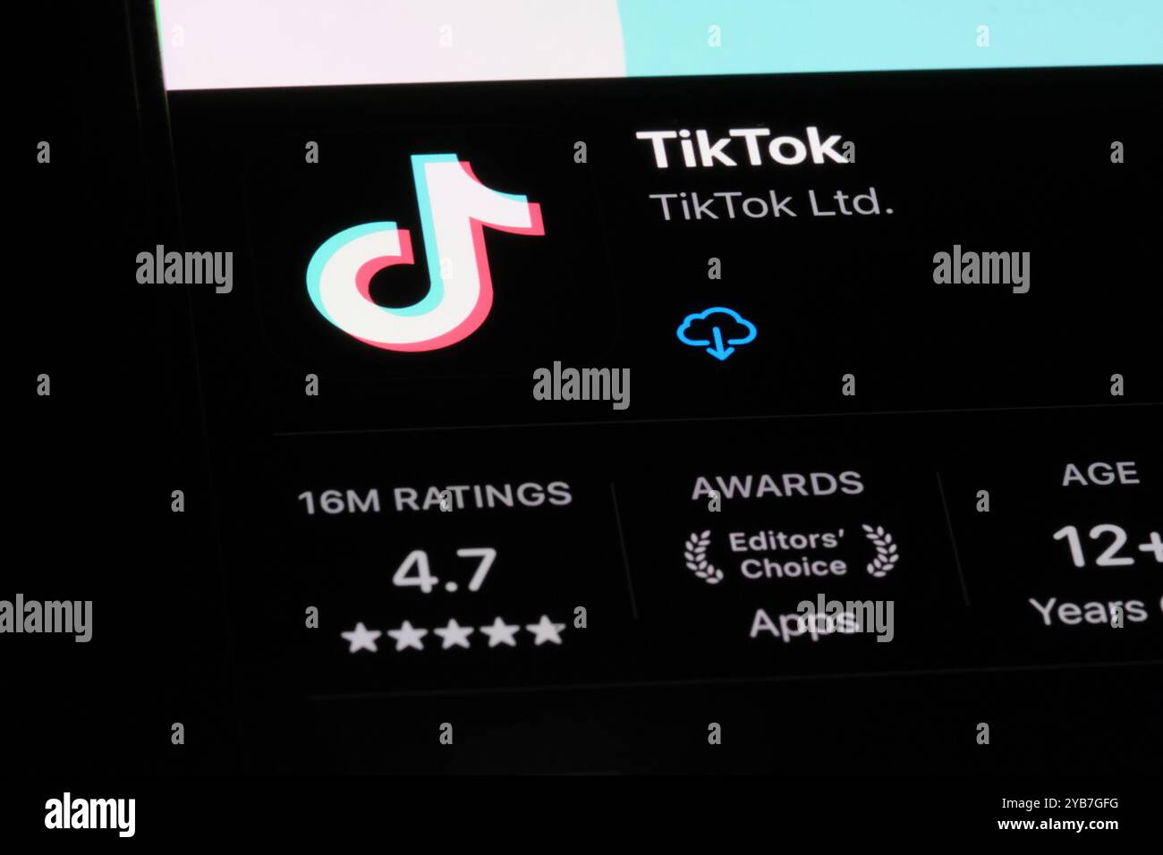 Shanghai, China-27. Dezember 2023: TikTok App-Symbol und Firmenlogo Stockfoto