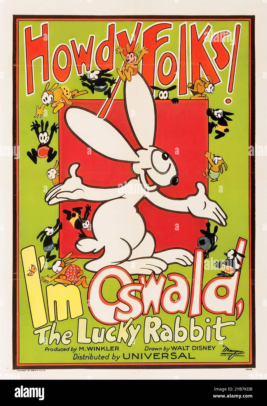 Howdy Leute! Oswald, der Glückshase (Universal, um 1927). Produziert von M-Winkler. Gezeichnet von Walt Disney. Stockfoto