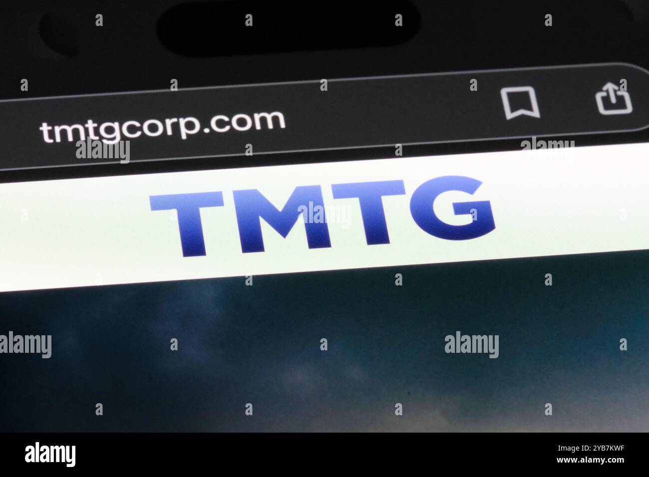 Trump Media and Technology Group Corp. (TMTG) Logo auf der Website Stockfoto