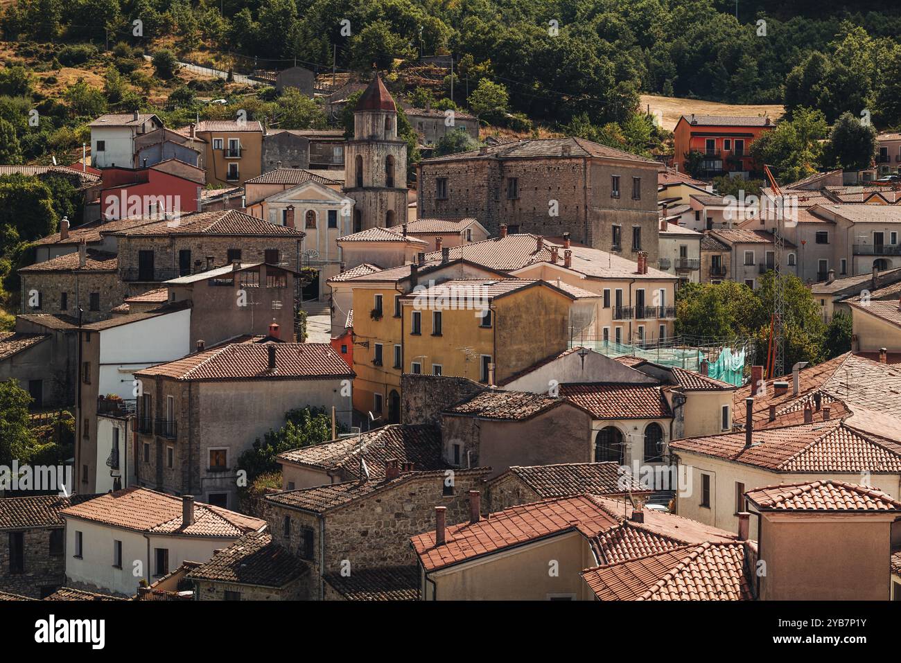 Das antike Dorf Sasso di Castalda in der Region Basilicata, Italien Stockfoto