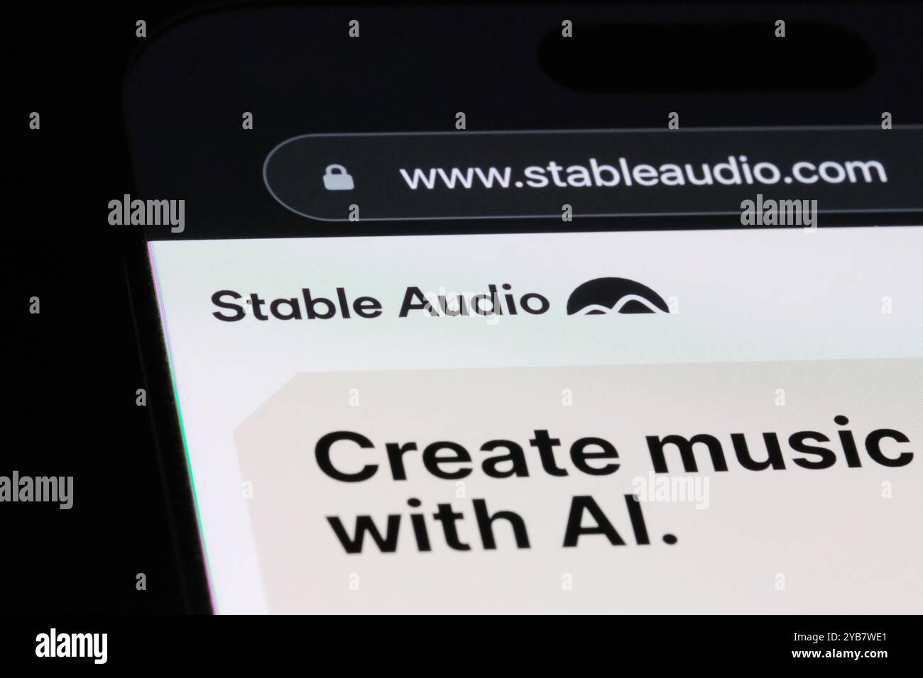 Shanghai, China, 6. Mai 2024: Stable Audio Website. Modell der Audiogenerierung der Stabilitäts-KI Stockfoto