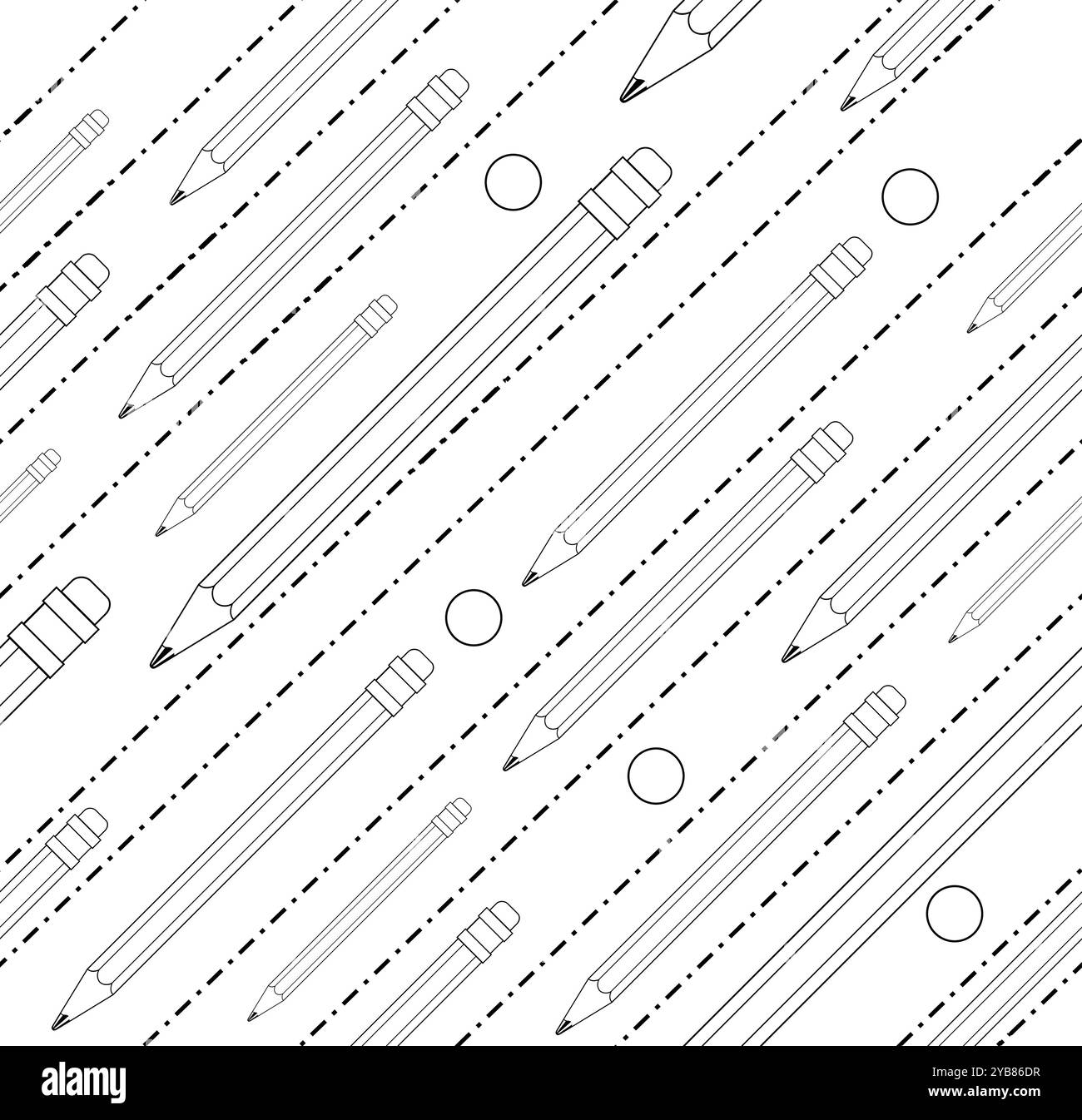 Nahtloser Vektorhintergrund mit Bleistiften Stock Vektor