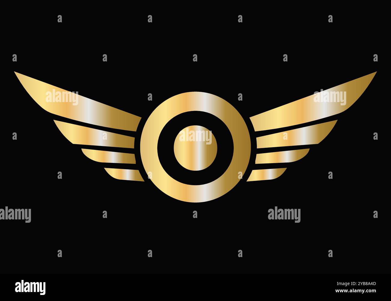 Letter O Transportation Logodesign. Flügelsymbol Für Frachtschild Stock Vektor