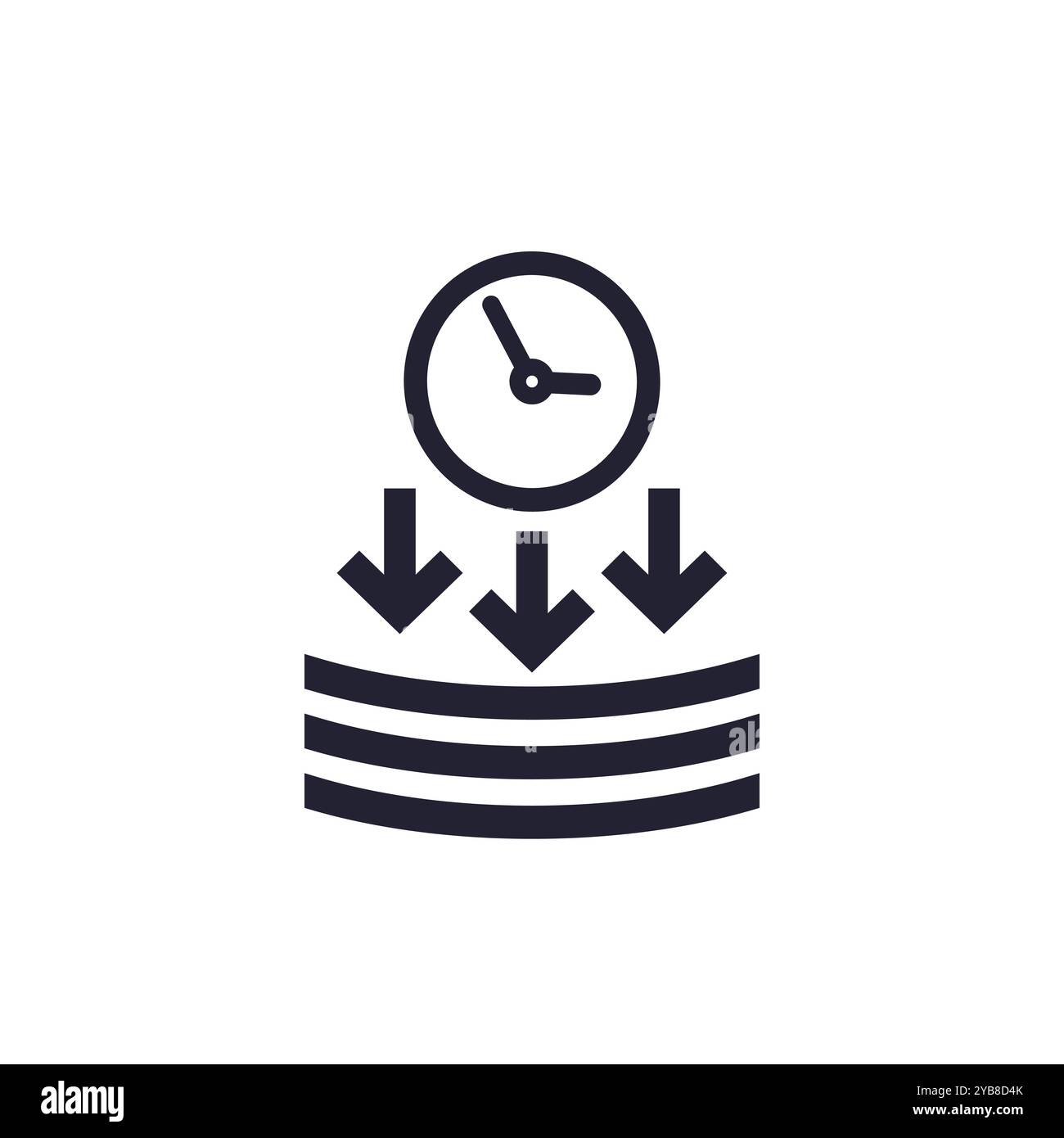 Drucksymbol mit Uhr Stock Vektor