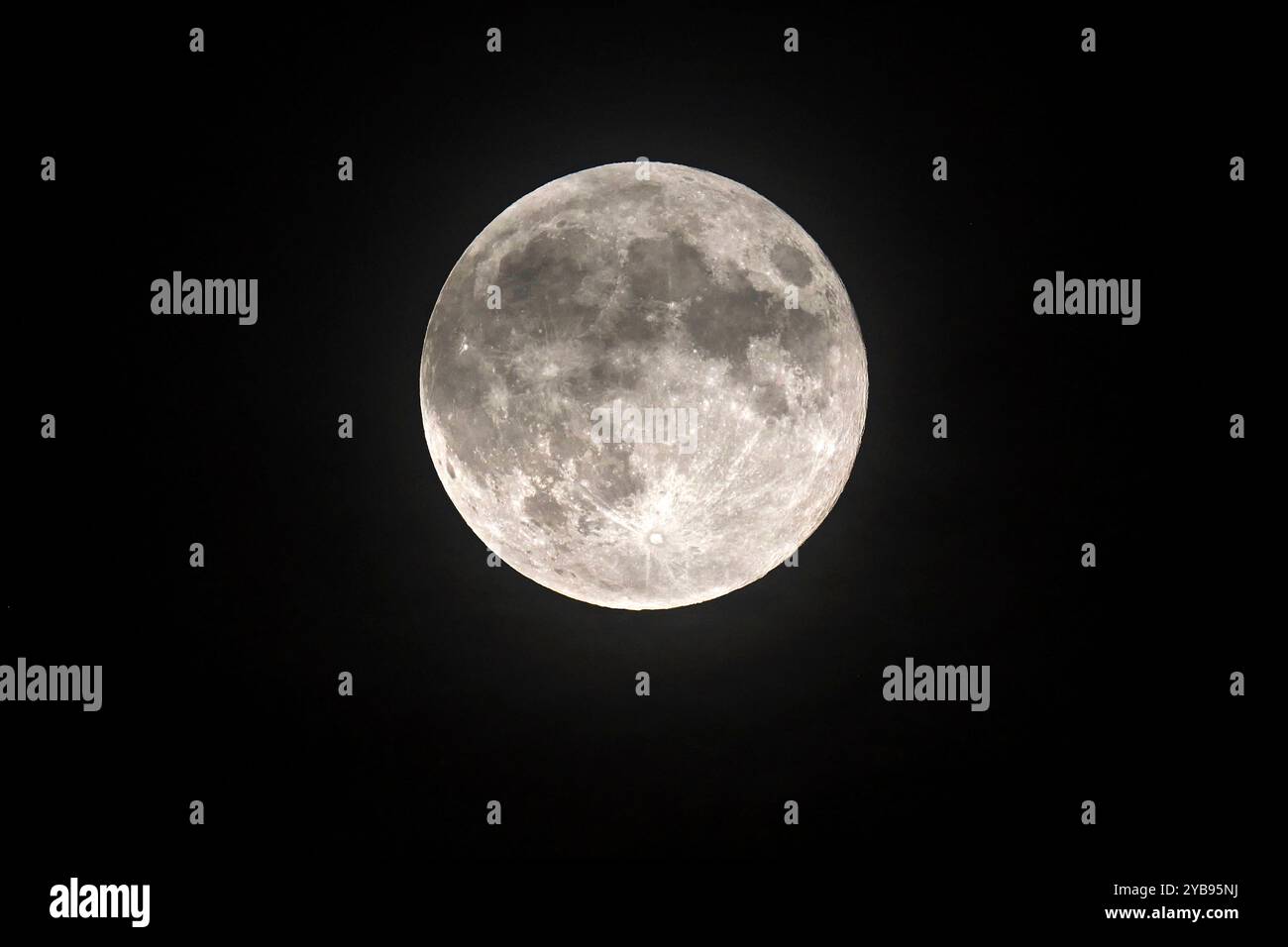 Supermond/Jägermond. Supermond / Jägermond / Vollmond am 17.10.2024 über Hohenmölsen, Sachsen-Anhalt. 20241017MIC0239 *** Supermond Jäger Mond Supermond Jäger Mond Vollmond am 17 10 2024 über Hohenmölsen, Sachsen Anhalt 20241017MIC0239 Stockfoto