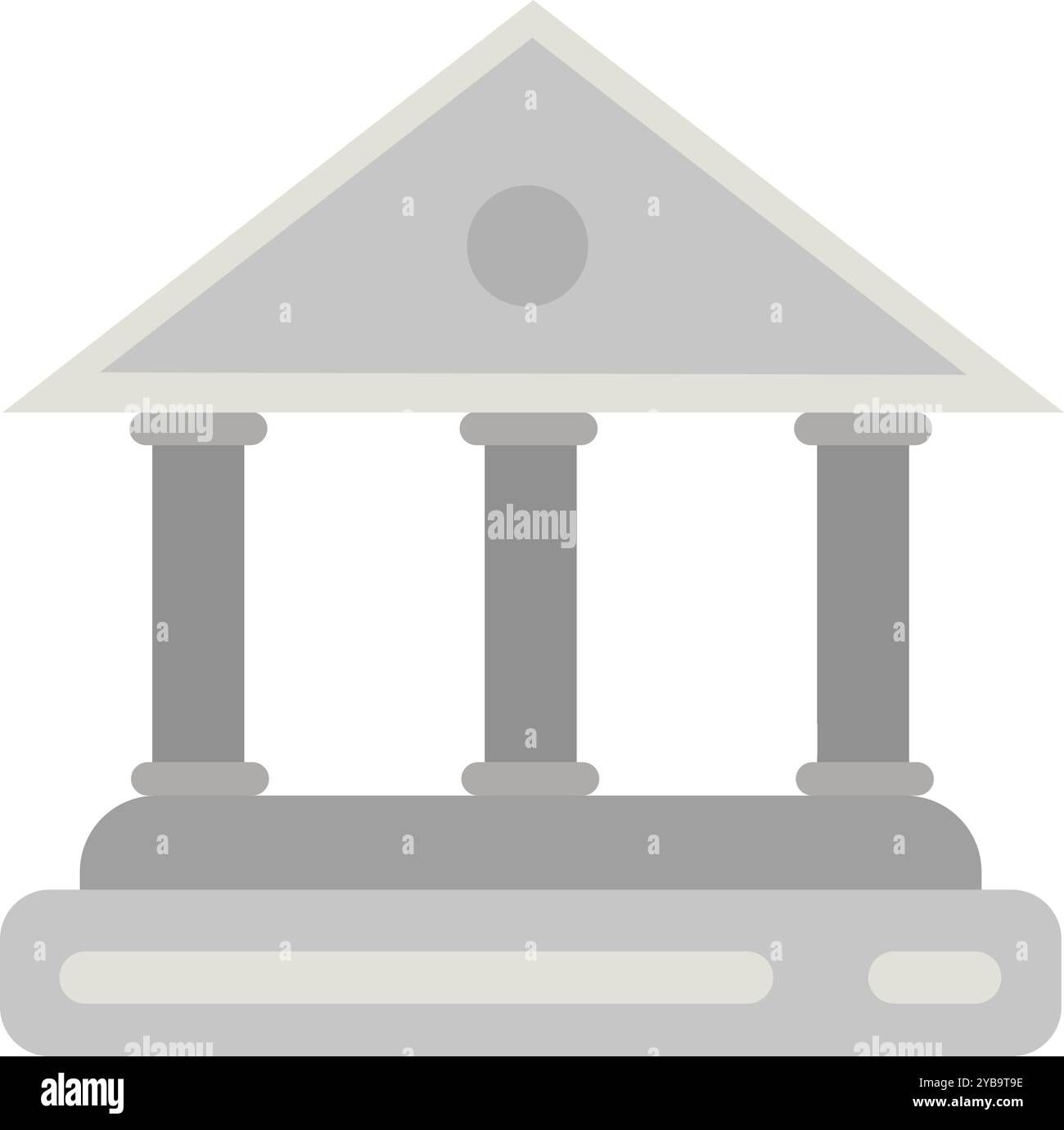 Cartoon-Symbol der Bank. Finanzgebäude alte Fassade Stock Vektor