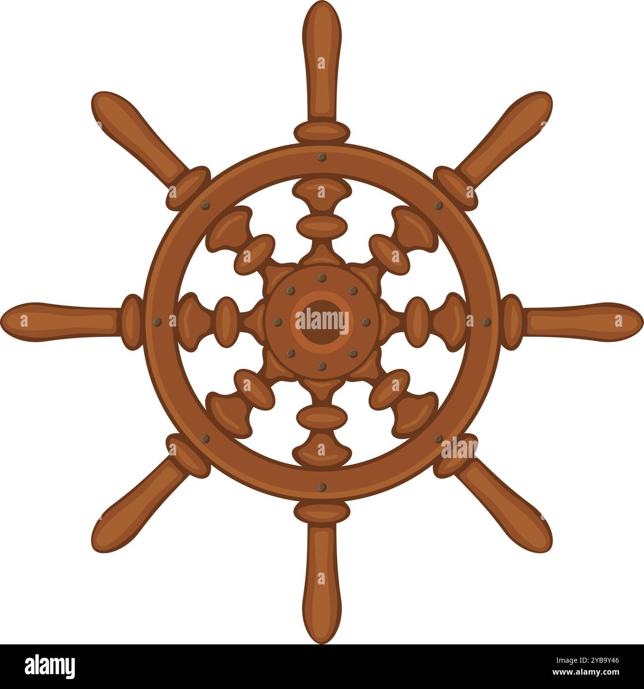 Symbol für die Helmfarbe. Navigationslenkrad des Schiffes Stock Vektor
