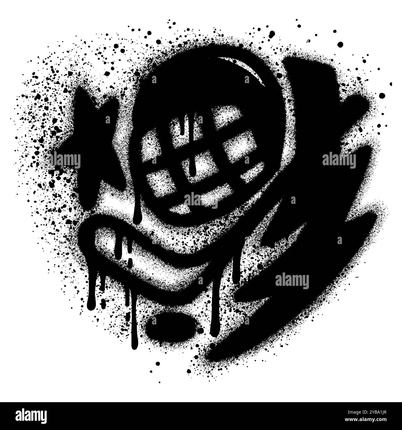 Hockey-Logo-Graffiti mit schwarzer Sprühfarbe. Vektorabbildung. Stock Vektor