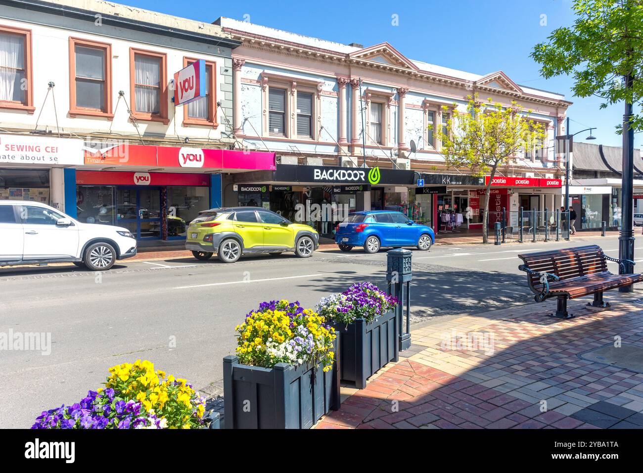 Stafford Street, Timaru (Te Tihi-o-Maru), Canterbury, Südinsel, Neuseeland Stockfoto