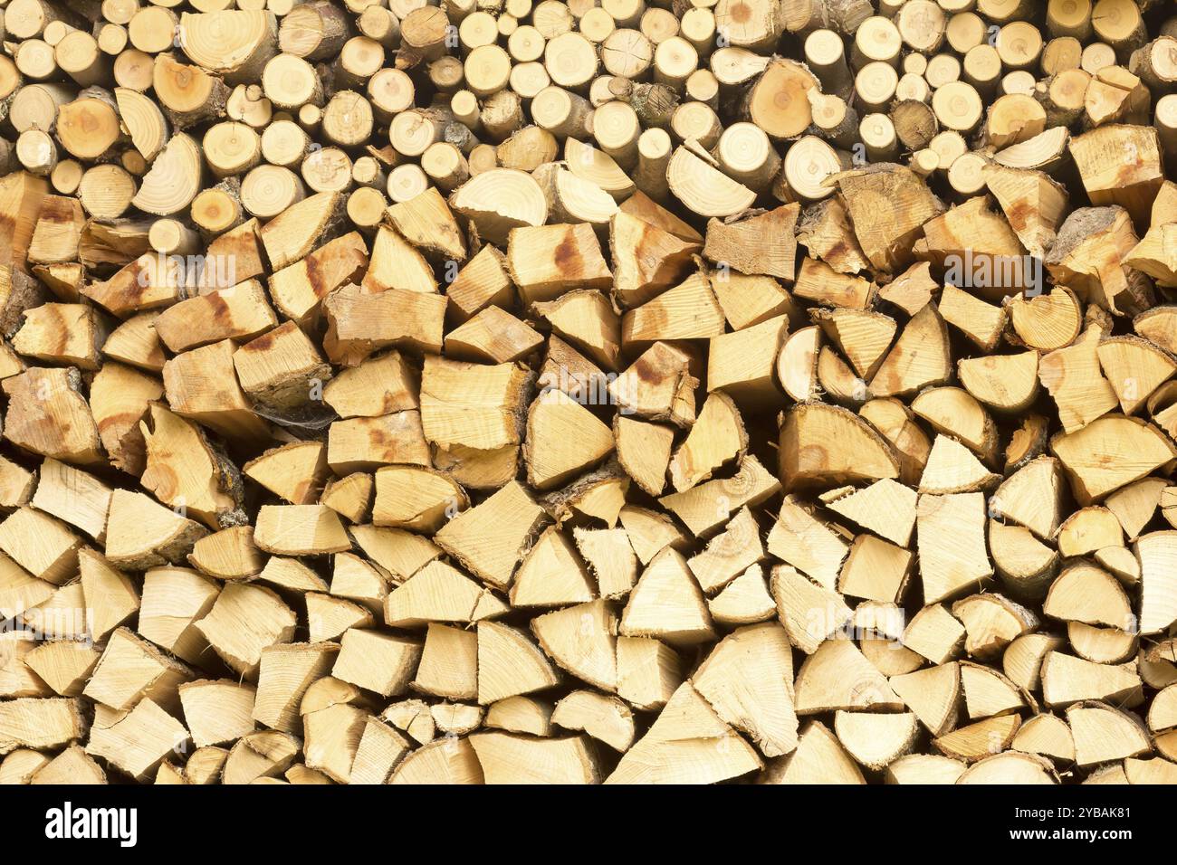 Brennholz-Stapel Stockfoto