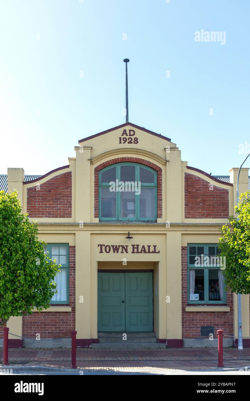 Pleasant Point Town Hall (1928), Halstead Road, Pleasant Point, South Canterbury, Canterbury, Neuseeland Stockfoto