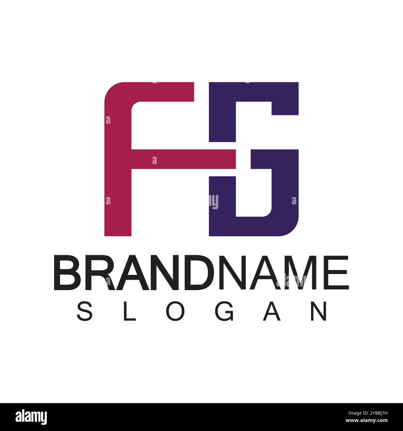 Designvorlage für FG- oder GF-Logos Stock Vektor