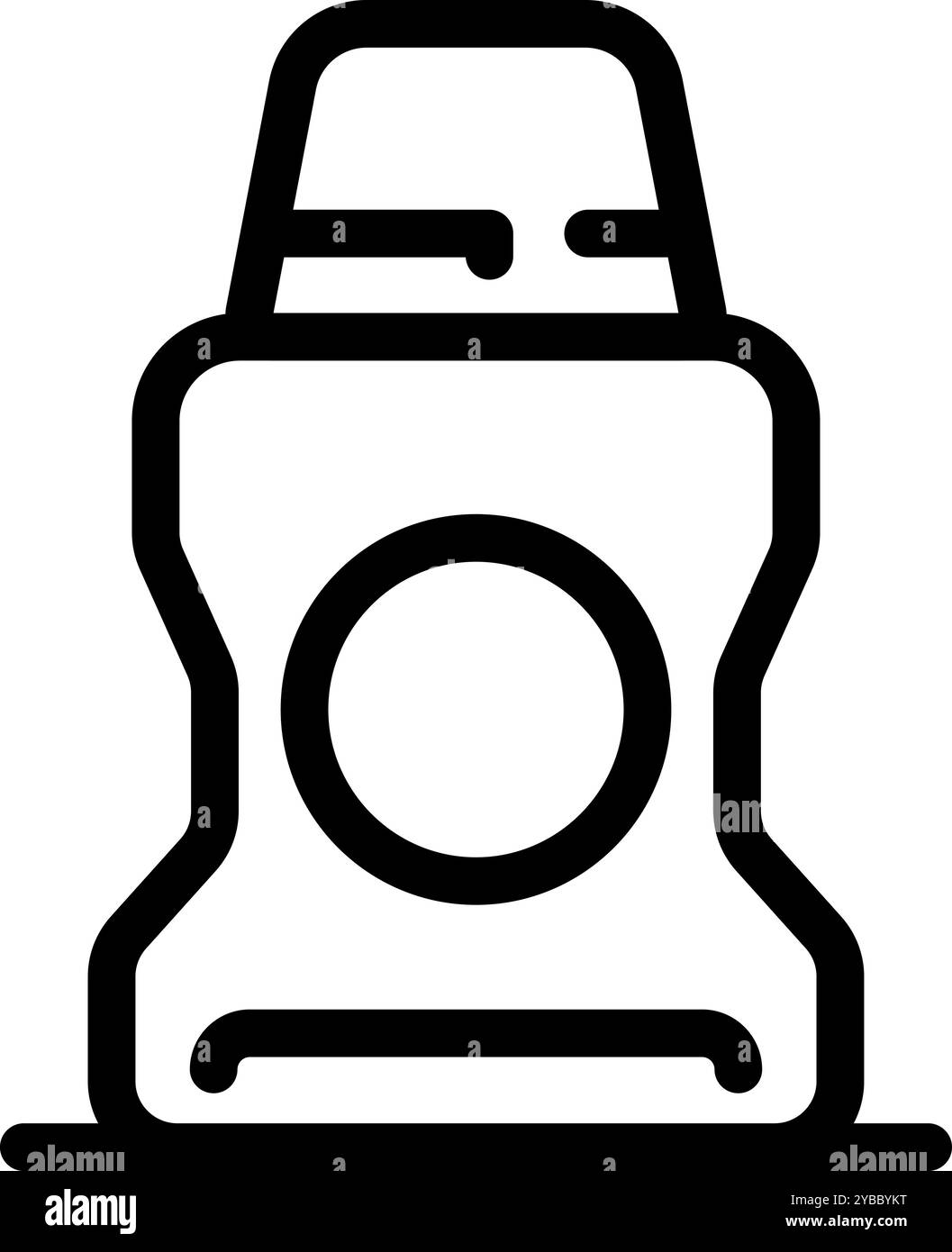 Einfache Vektorillustration einer Mundwasserflasche, die auf der Oberfläche des Badezimmerwaschbeckens steht Stock Vektor