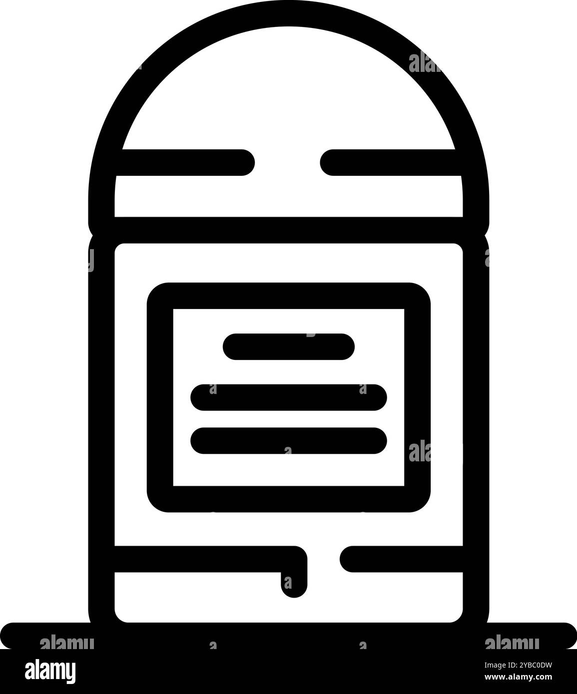 Öffentliche Telefonkabine auf der Straßenseite Ansicht Umrisssymbol für Web, Design, mobile App Stock Vektor