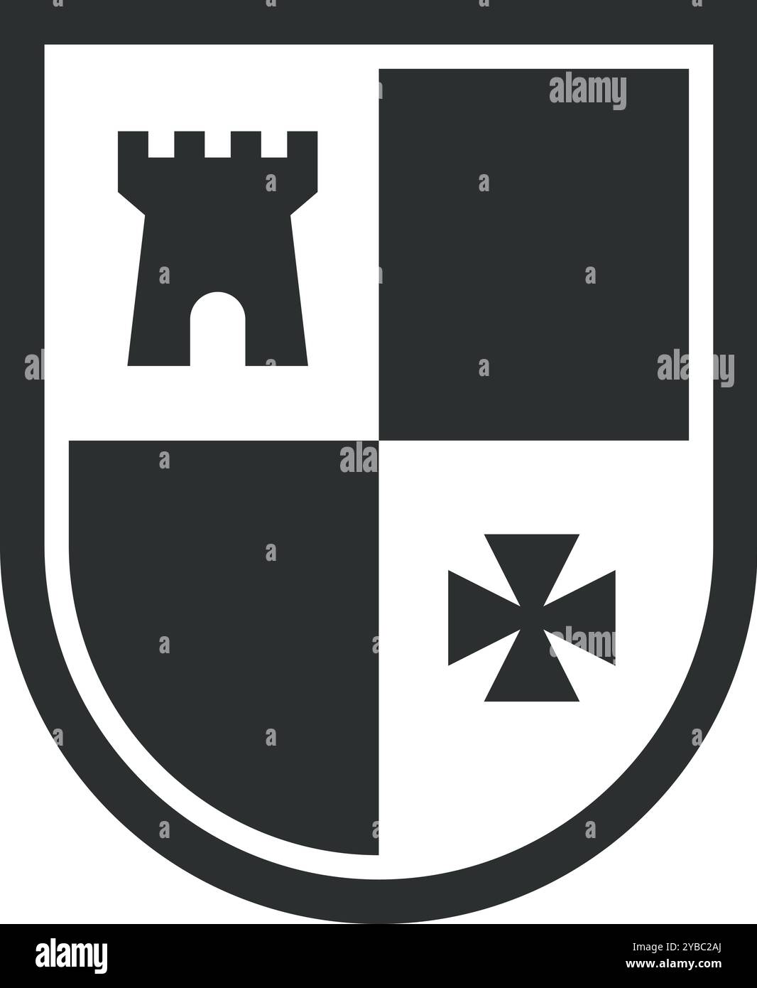 Ritterschild. Altes historisches Symbol. Kreuzzug-Schild Stock Vektor