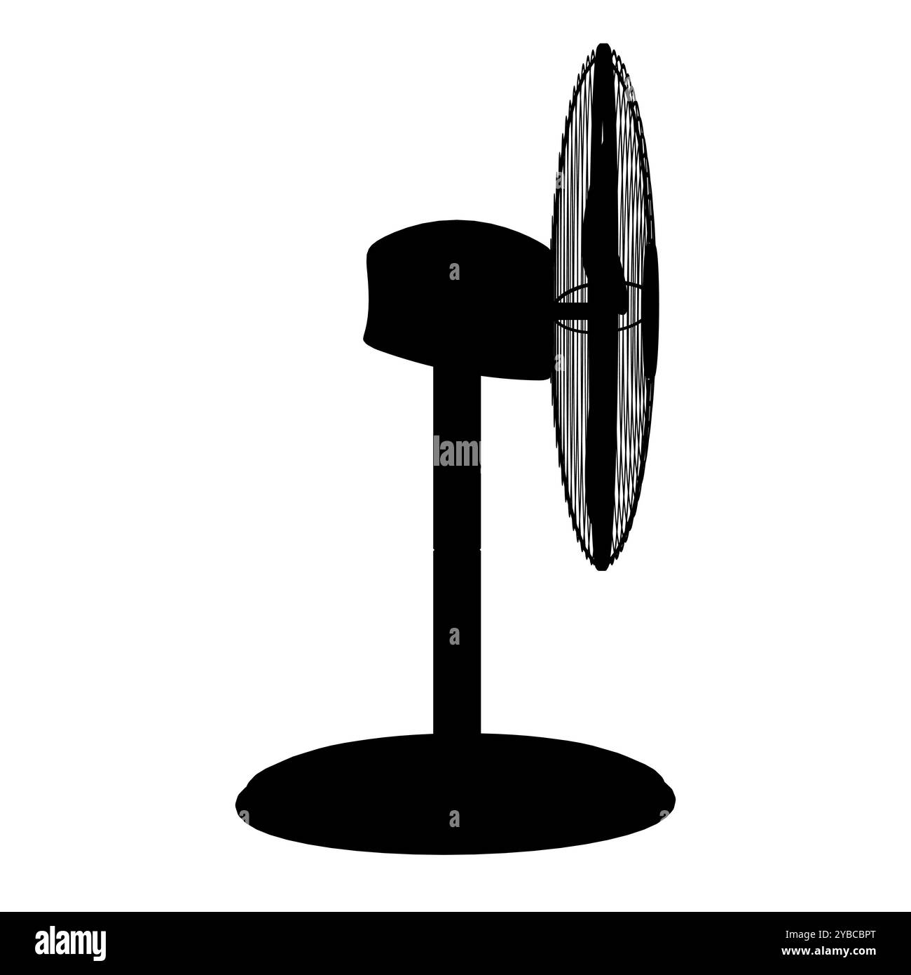 Tischventilator Silhouette Bundle auf weißem Hintergrund. Nette Fan Silhouette Vektor Silhouette Illustration auf weißem Hintergrund Stock Vektor