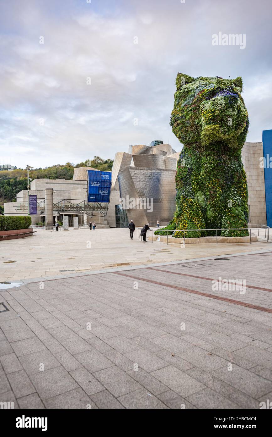 Welpen, Jeff Koons, Guggenheim Museum Bilbao, Bilbao, Baskenland, Spanien, Europa Stockfoto