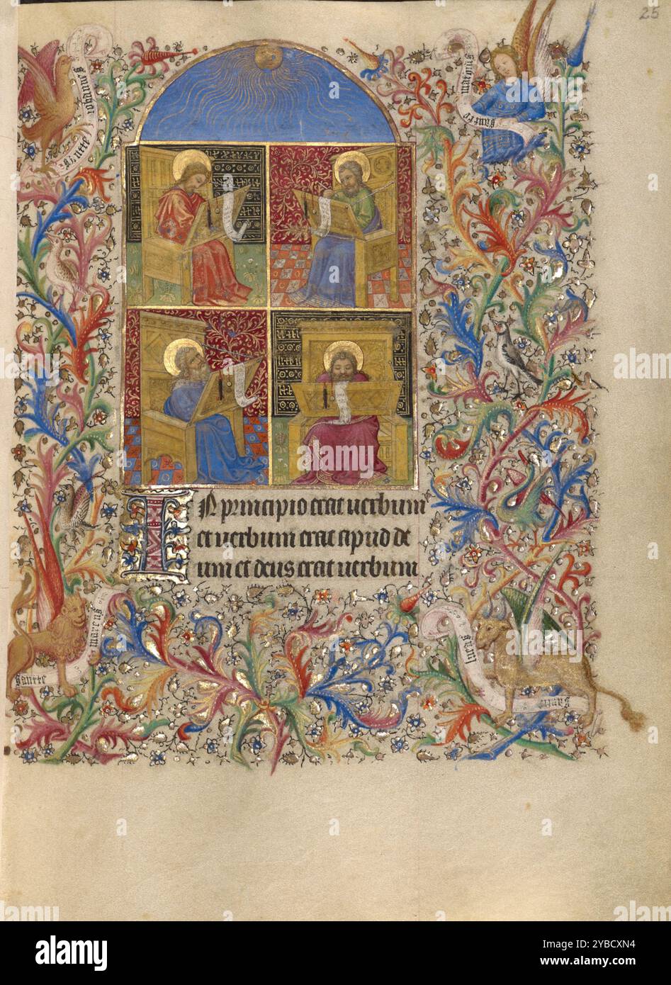 Die vier Evangelisten; Buch der Stunden, um 1420. Stockfoto