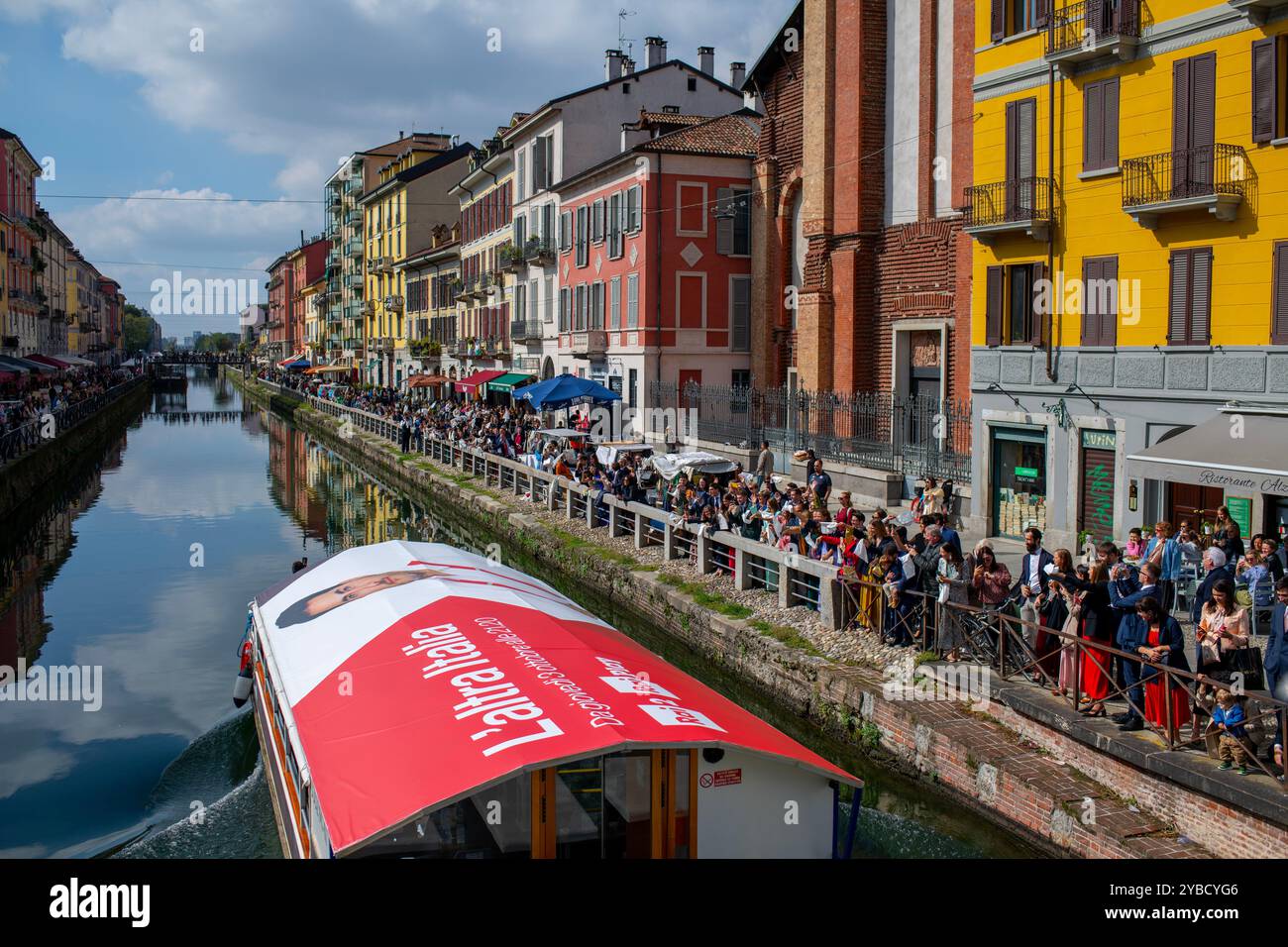 Europa Italien Italia Lombardei Mailand Mailand Naviglio Grande Grande Canal Stockfoto