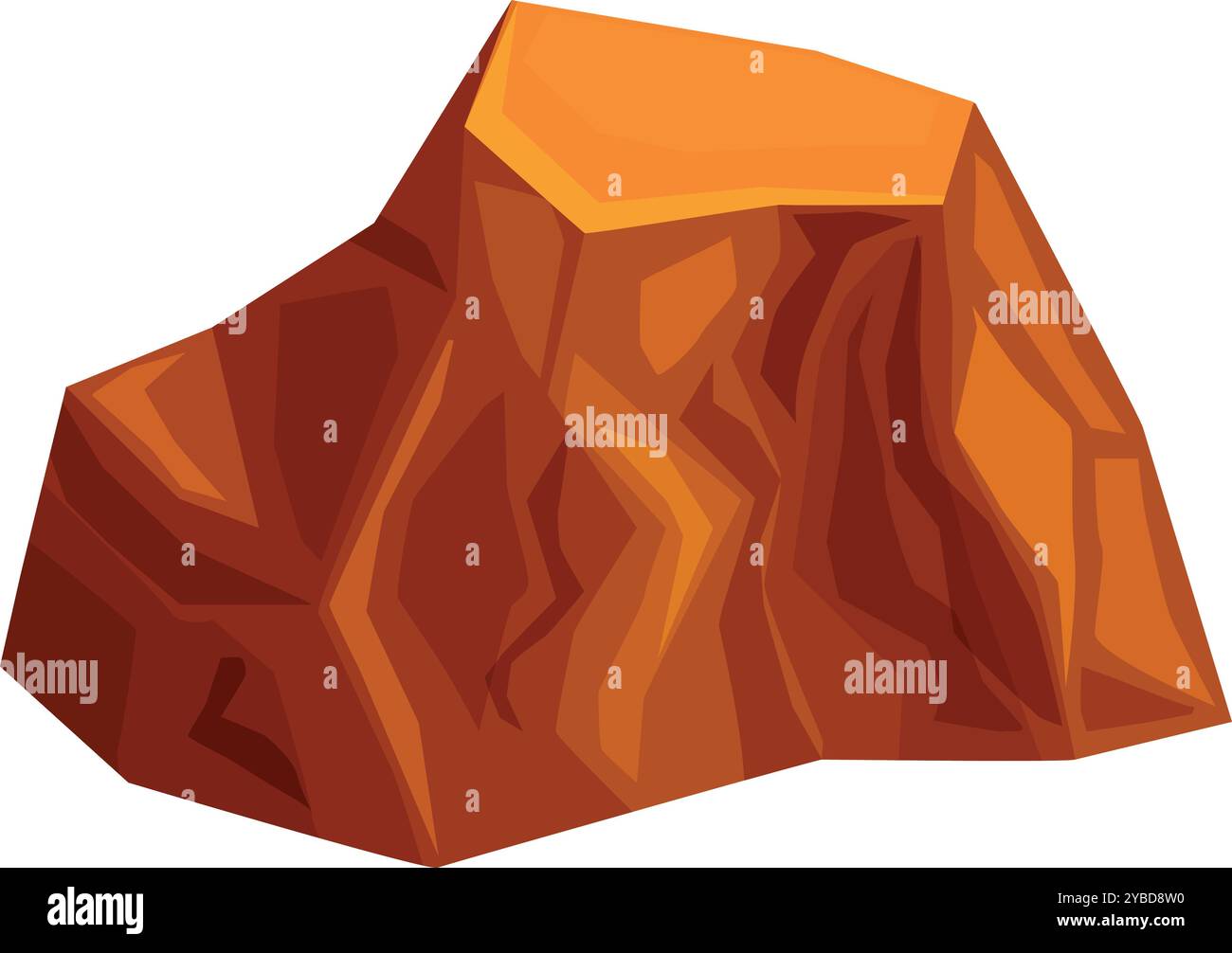 Großer Felsen mit rauer Oberfläche, wie von einem Berg gehauen Stock Vektor