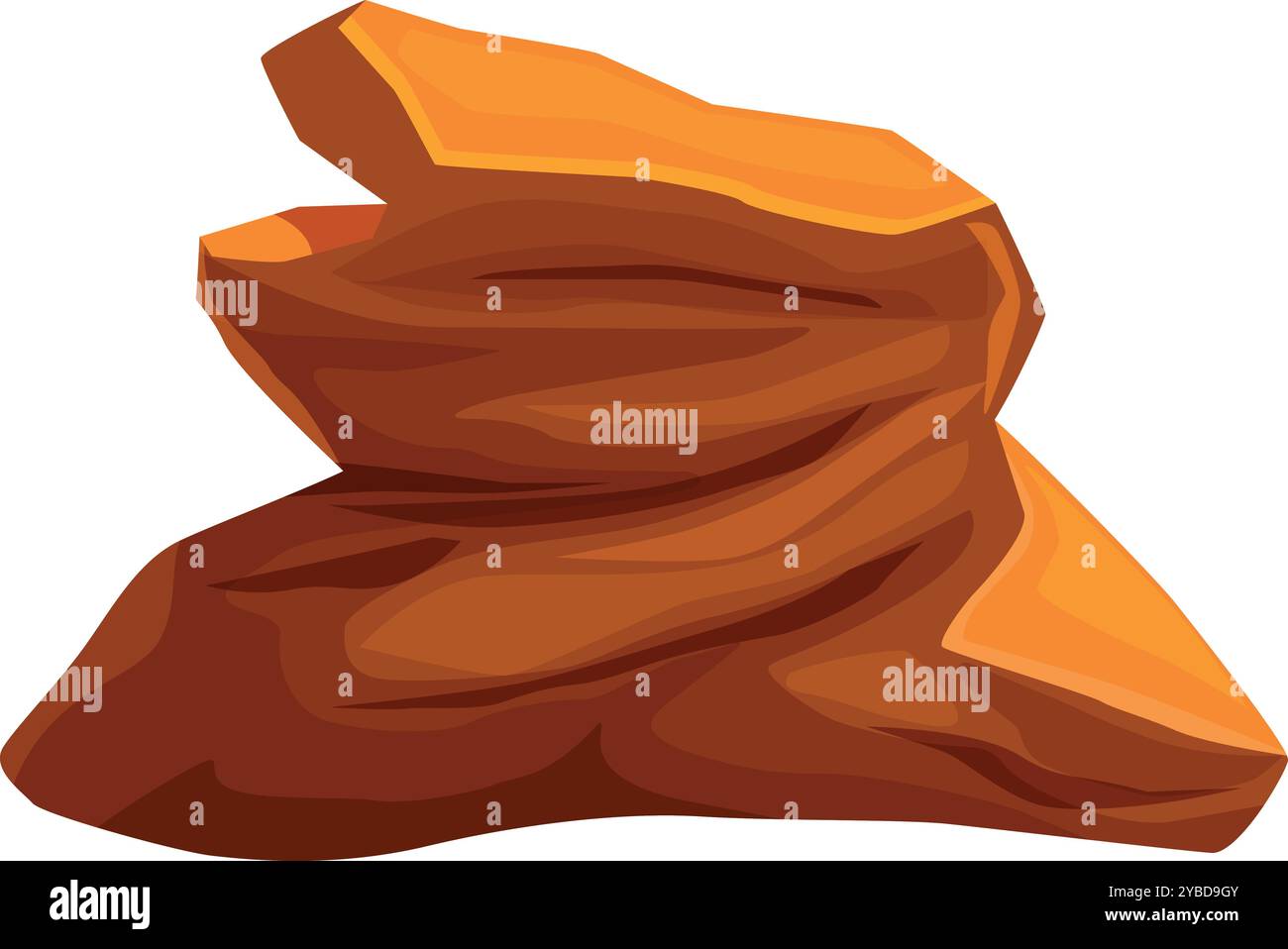 Große Felsformationen mit unebener Oberfläche stehen auf weißem Hintergrund Stock Vektor