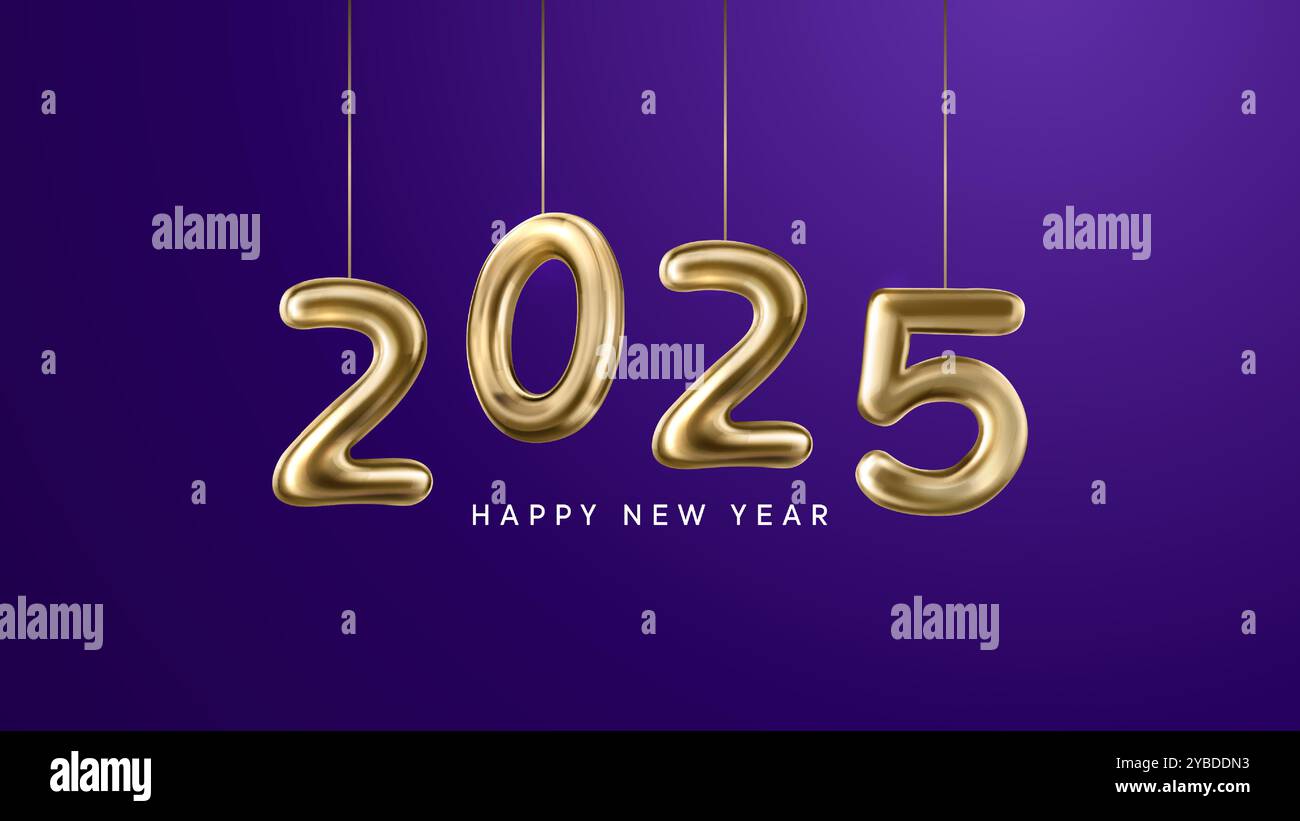 Happy New Year Hintergrund-Banner 2025 – 180x110 Cm Festliche Dekoration