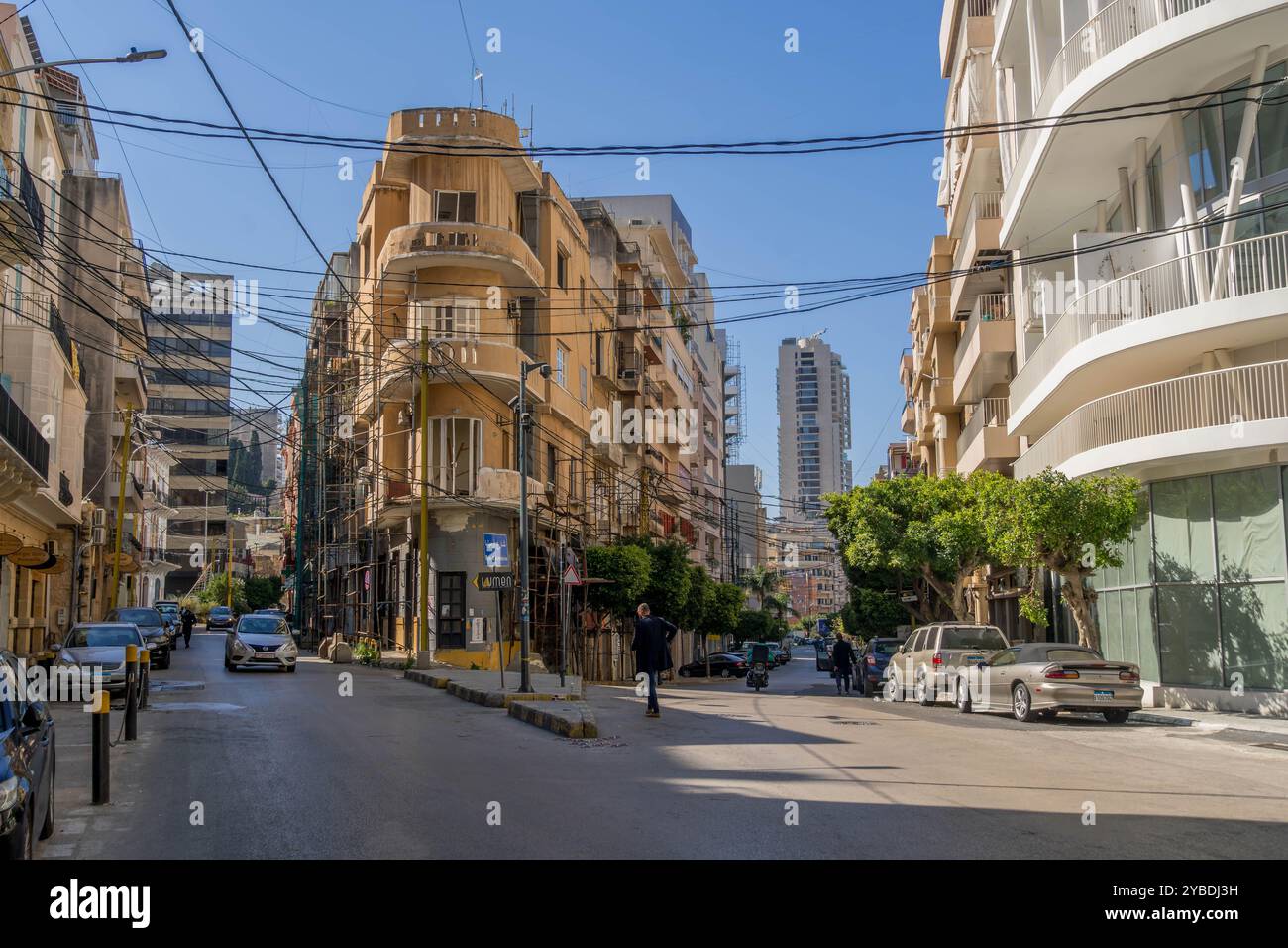 Die Straßen von Beirut, im beliebten touristischen Gemmayzeh-Viertel im Libanon. Stockfoto