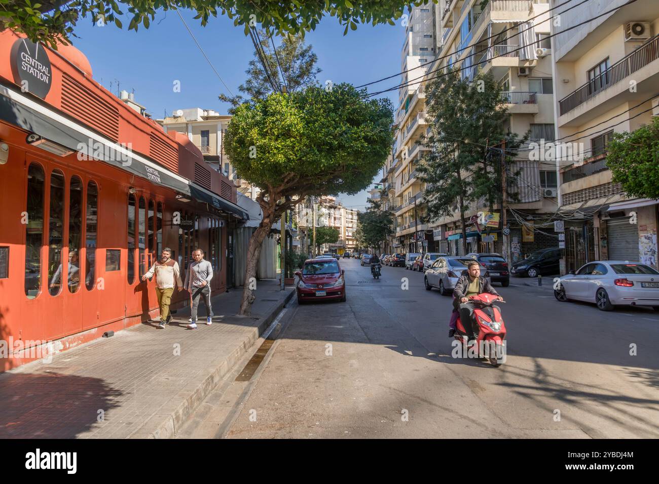 Die Straßen von Beirut, im beliebten touristischen Gemmayzeh-Viertel im Libanon. Stockfoto