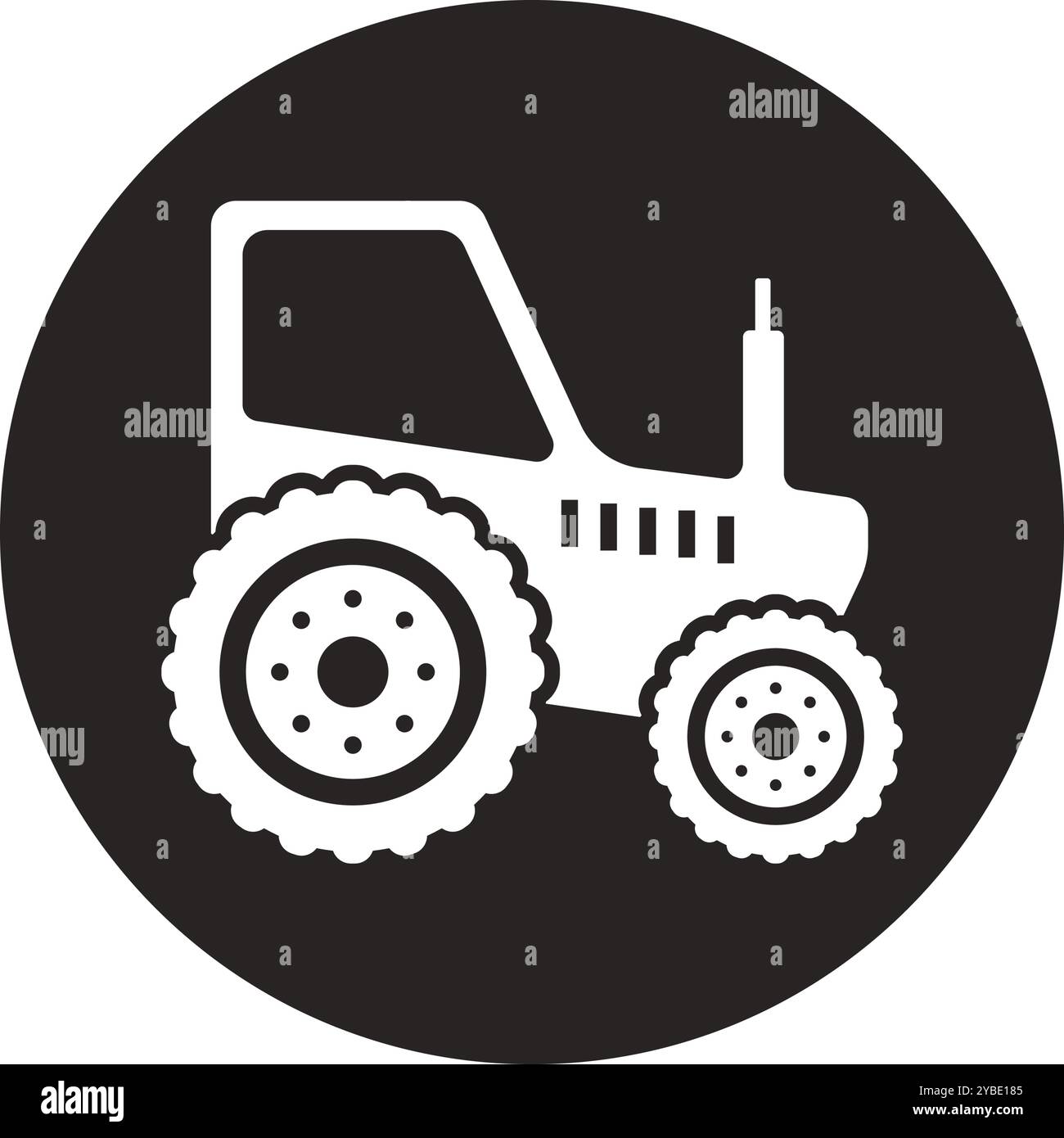 Logo-Design mit Vektor-Illustration des Traktors Stock Vektor