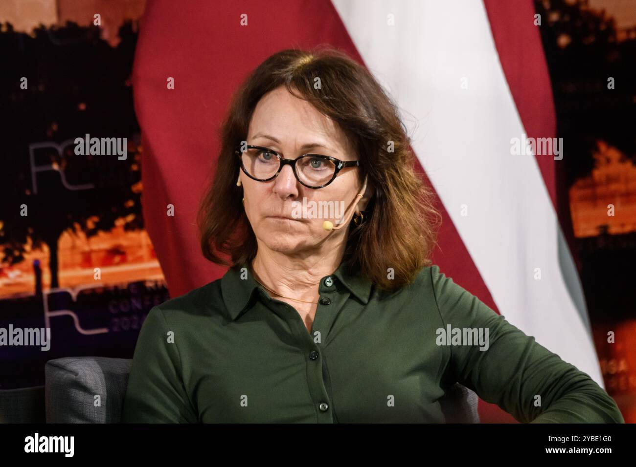 RIGA, Lettland. Oktober 2024. Dr. Karin von Hippel, Generaldirektorin des Royal United Services Institute, während der Rigaer Konferenz 2024. Quelle: Gints Ivuskans/Alamy Live News Stockfoto