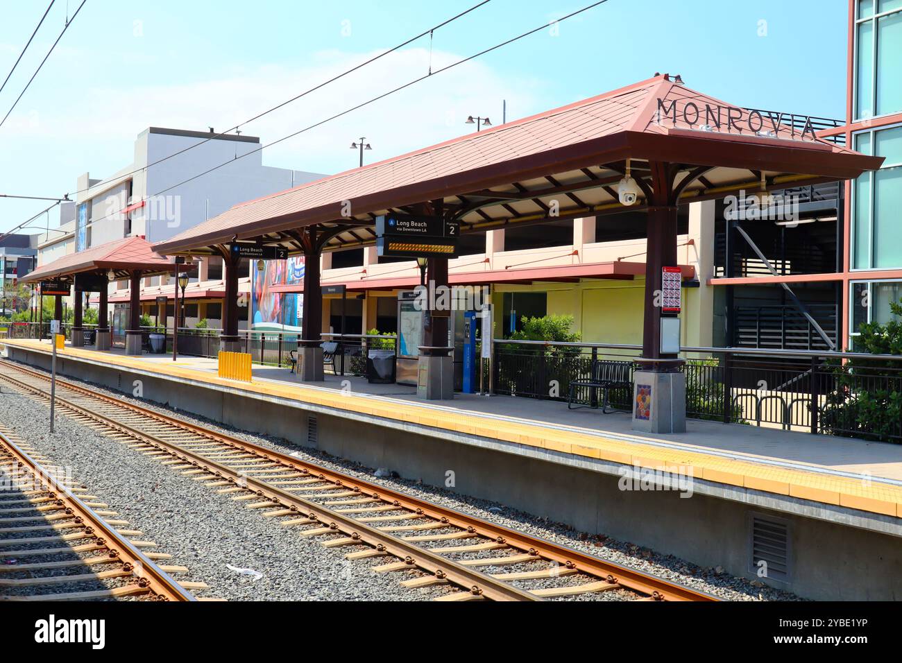 Monrovia (LA County), Kalifornien: Monrovia Metro Station A Line Train Stockfoto
