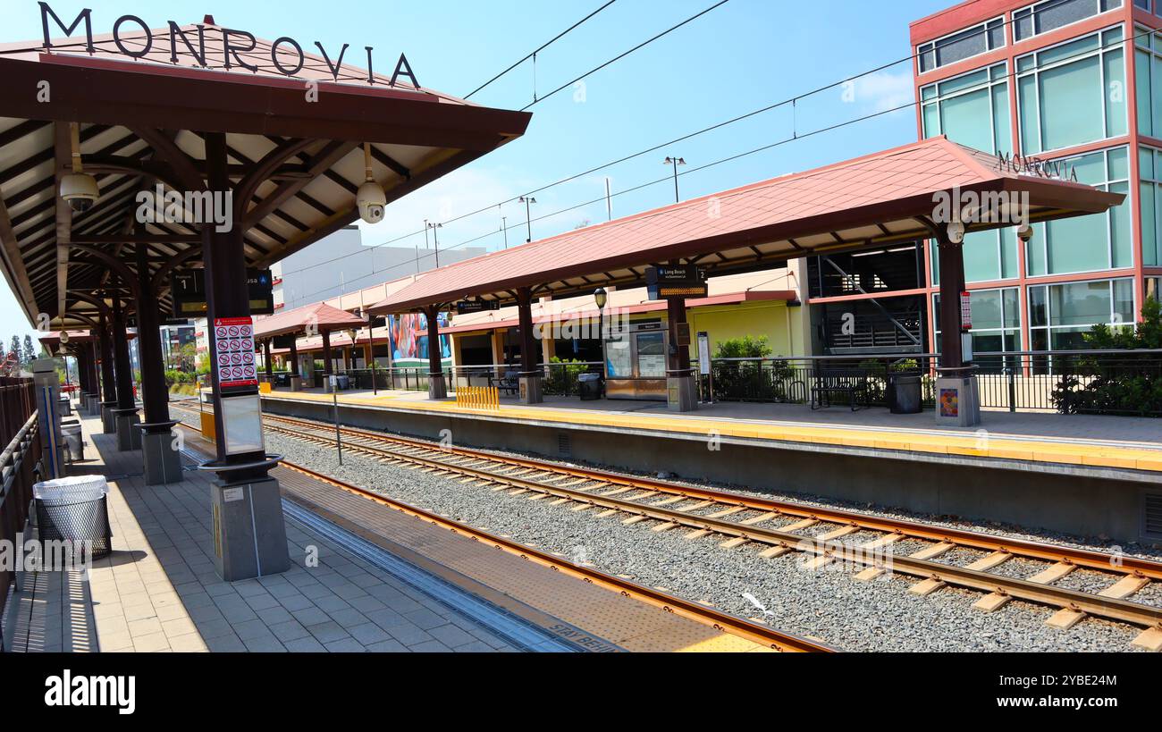 Monrovia (LA County), Kalifornien: Monrovia Metro Station A Line Train Stockfoto