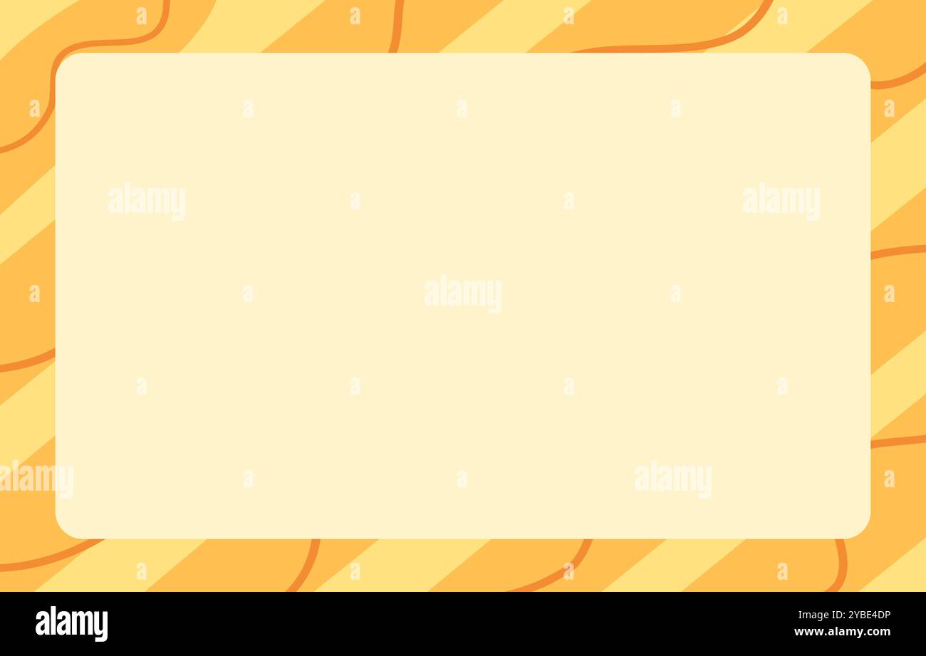 Gelber, welliger horizontaler Hintergrund. Abstrakter Hintergrund mit gelben Wellenstreifen und einem großen leeren Platz für Text, ideal für Designs. Stock Vector Illust Stock Vektor