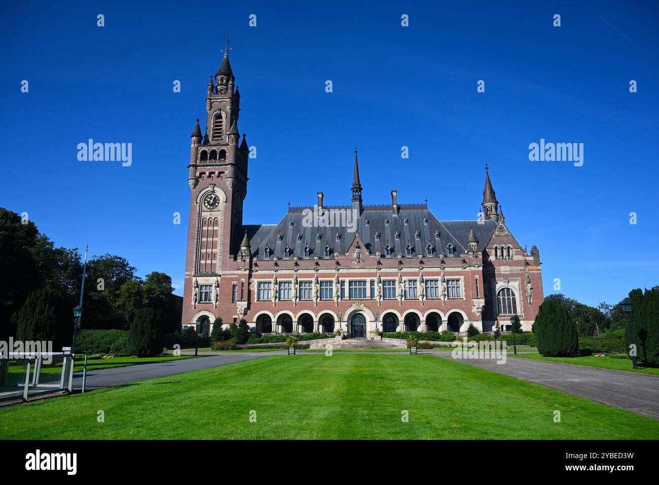 Der Friedenspalast in den Haag, Niederlande. Internationaler Gerichtshof in den Haag . Stockfoto