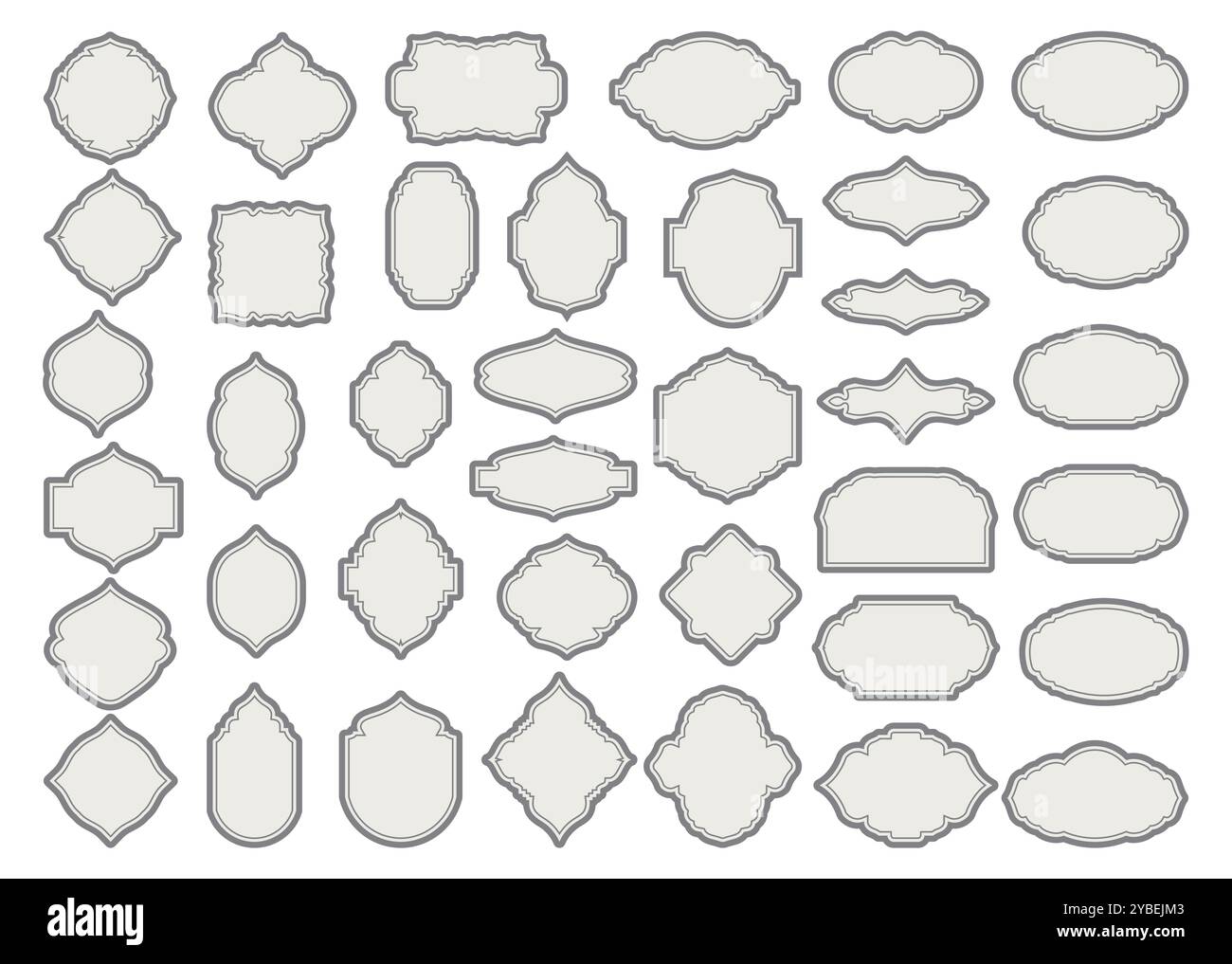 Vintage-Label- oder Emblem-Set für Gläser oder Flaschen, Rand- oder Rahmenelemente Stock Vektor
