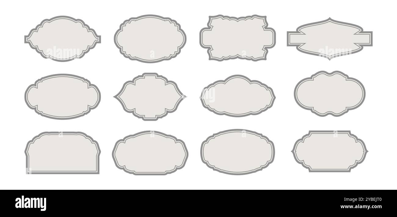 Vintage-Label oder Emblem-Set. Rahmen- oder Rahmenelemente Stock Vektor