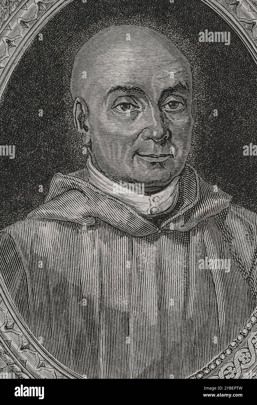 Christophe Antoine Gerle, bekannt als Dom Gerle (1736–1801). Französischer Kartäusermönch, Mitglied der konstituierenden Versammlung während der Französischen Revolution und schließlich vertrieben. Hochformat. Gravur. "Geschichte der Französischen Revolution". Band I, 1876. Stockfoto