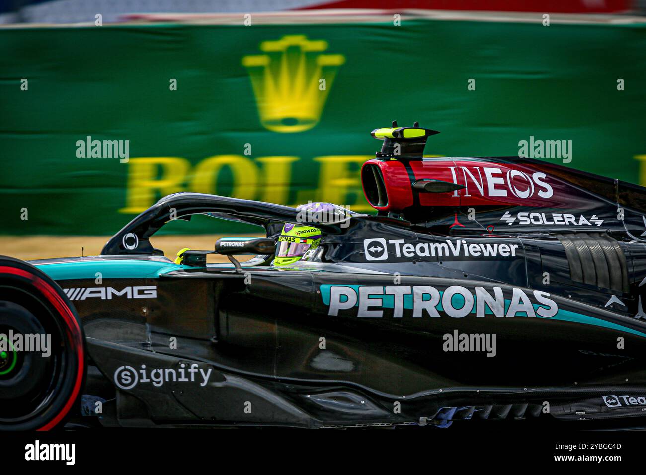 Austin, Texas, USA. Oktober 2024. George Russell (GBR) - Mercedes-AMG PETRONAS F1 Team - Mercedes W15 - Mercedes E Leistung während des Formel 1 Pirelli Grand Prix 2024 der USA, der auf dem Circuit of Americas in Austin, TX (USA), 18.-20. September 2024 stattfinden soll (Abbildung: © Alessio de Marco/ZUMA Press Wire) NUR REDAKTIONELLE VERWENDUNG! Nicht für kommerzielle ZWECKE! Stockfoto