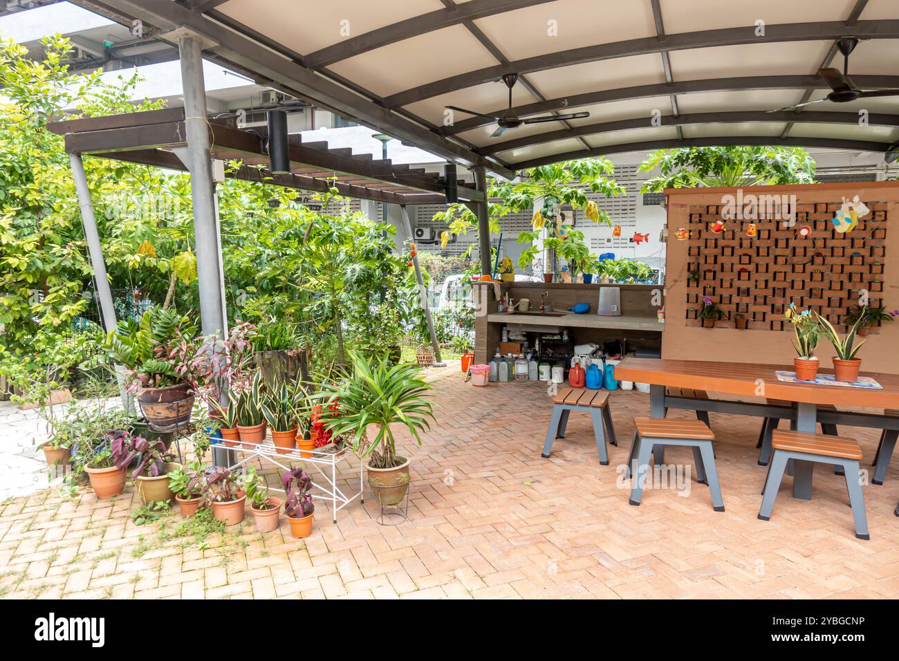Garden of Love - Ein Gemeinschaftsgarten in Singapur Stockfoto