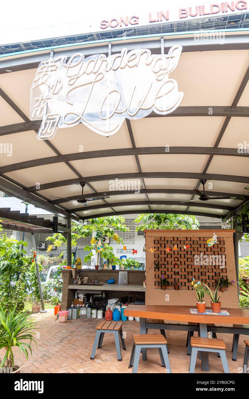 Garden of Love - Ein Gemeinschaftsgarten in Singapur Stockfoto