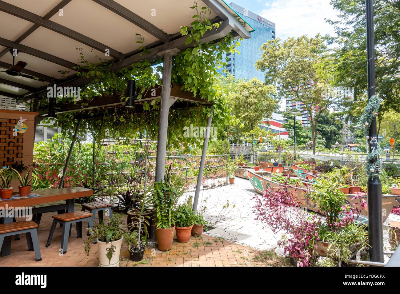 Garden of Love - Ein Gemeinschaftsgarten in Singapur Stockfoto