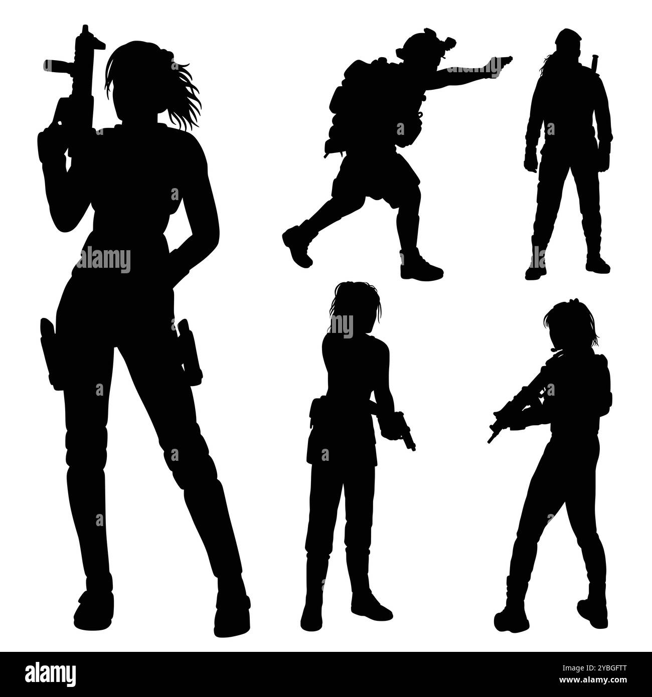 Armeesoldaten, männlich und weiblich Stock Vektor