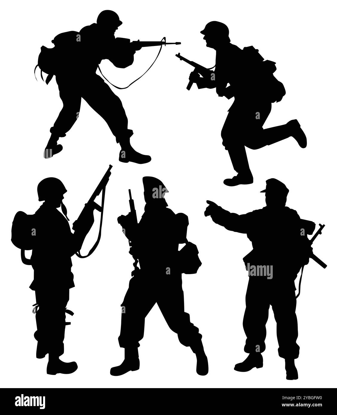 Armeesoldaten, männlich und weiblich Stock Vektor