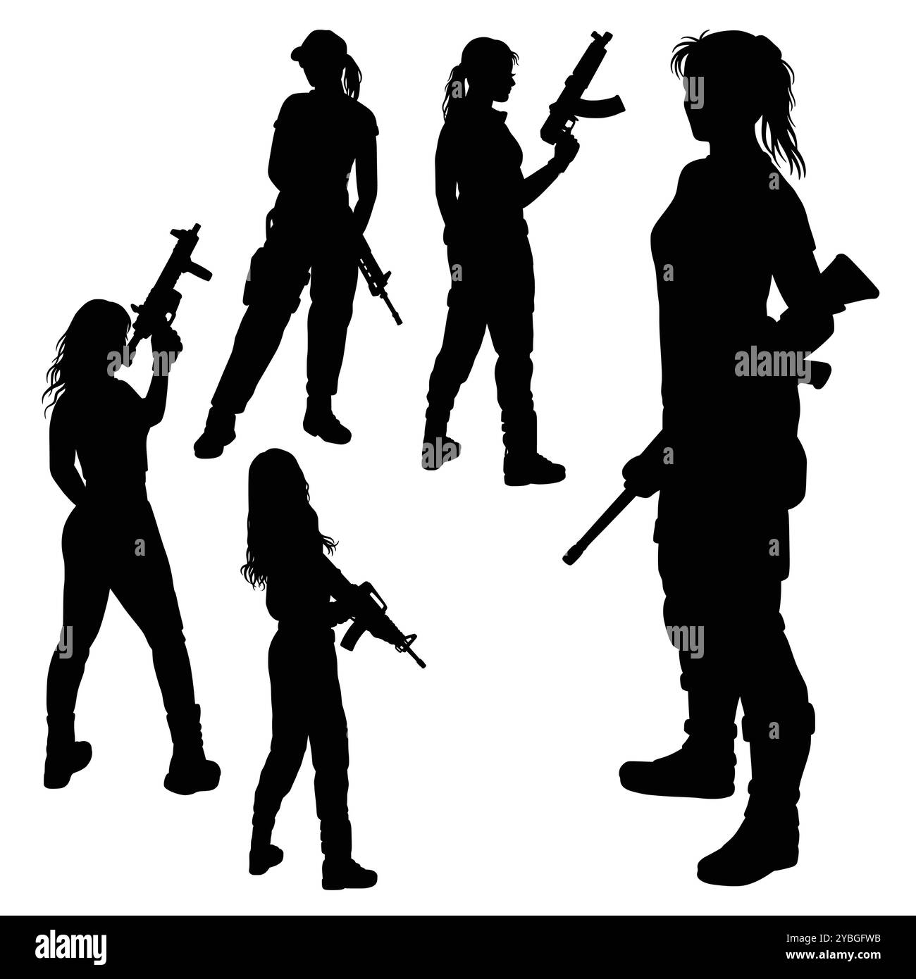 Armeesoldaten, männlich und weiblich Stock Vektor