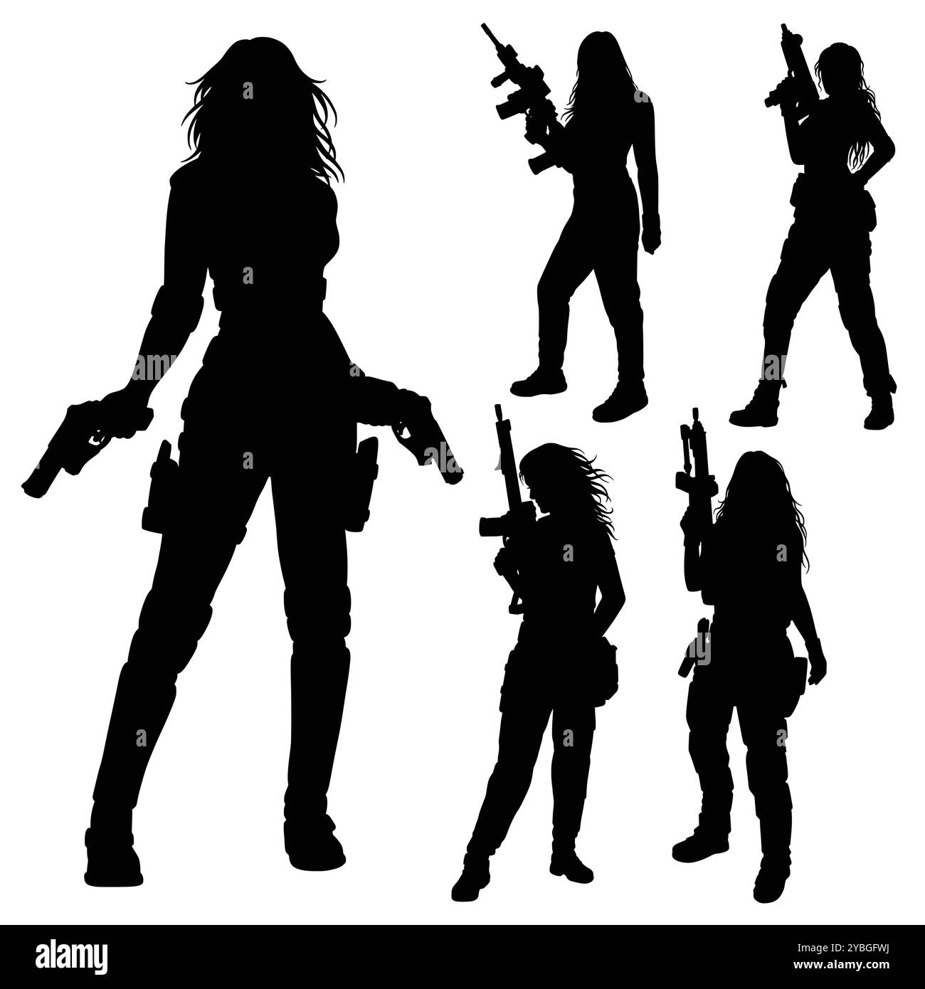 Armeesoldaten, männlich und weiblich Stock Vektor